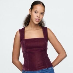 GAP Velvet Square Neck Crop Top
